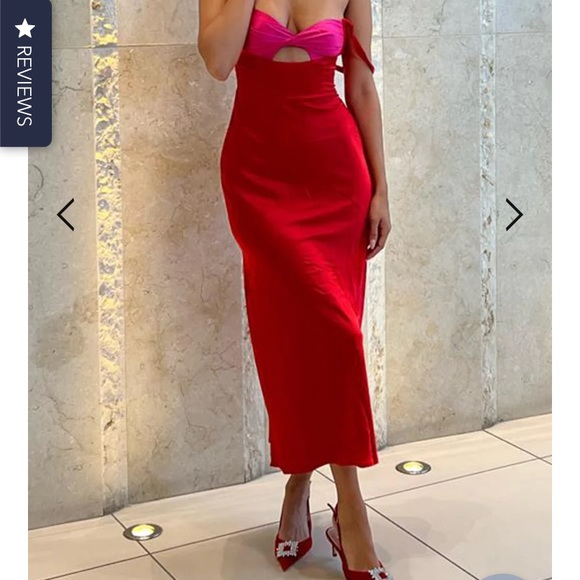 Runaway the Label - Kelsi midi dress in Red colour. Size M, US 6. - Picture 5 of 8